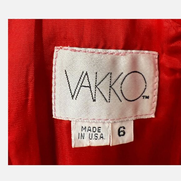 VAKKO Vtg 80s Red Suede Drop Waist Ruffle LSV Dress 6 Cowgirl Western Boho - Picture 8 of 11
